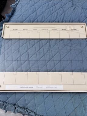 Glass Dry Erase Weekly Calendar - Cream